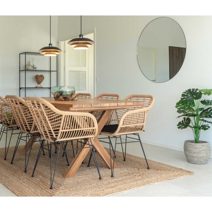 Milou jute vloerkleed naturel - 240 x 180 cm  - kleed - groot - woonkamer - bruin - rechthoekig