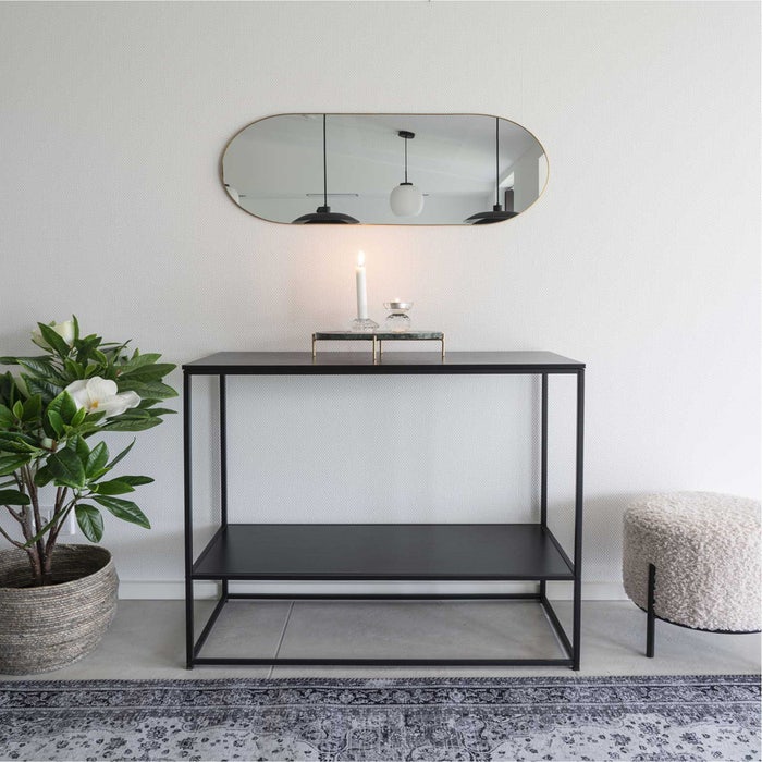 Defne wandspiegel ovaal goud - 80 x 35 cm - spiegel - hal - in woonkamer - gouden lijst - aan de muur