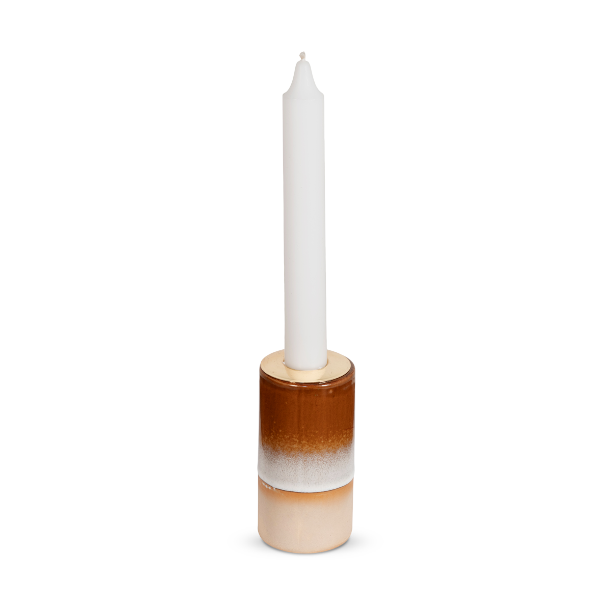 Sofia kandelaar keramiek roestbruin
