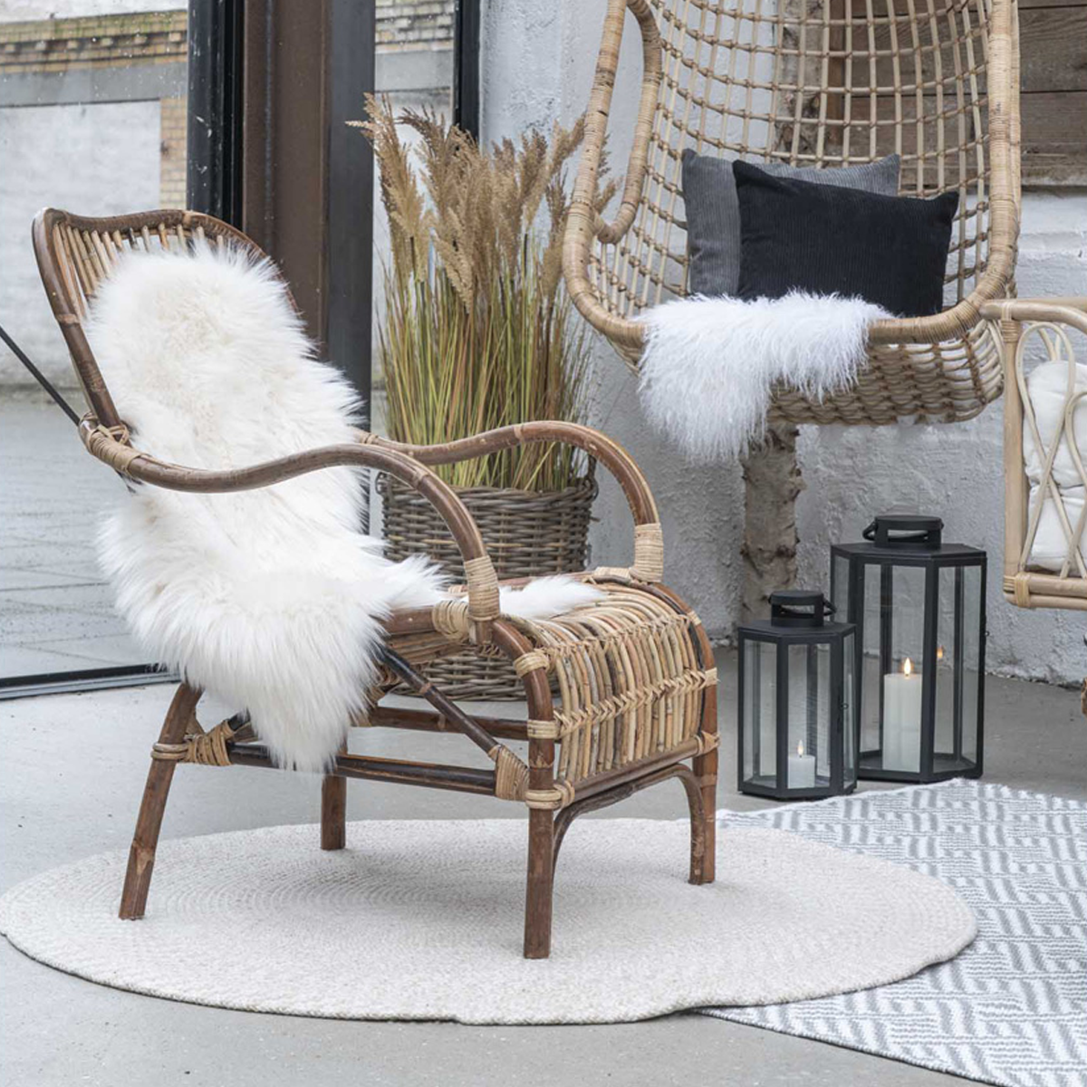 Macy vloerkleed zand - Ø 180 cm - rond - kleed - beige - buiten - woonkamer - creme - japandi - scandinavisch - naturel