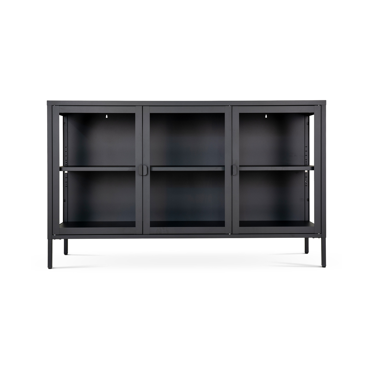 Dagmar metalen vitrinekast zwart - 40 x 140 cm
