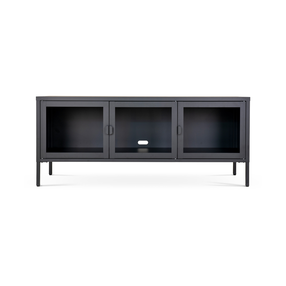 Ellis metalen tv meubel zwart - 130 x 40 cm