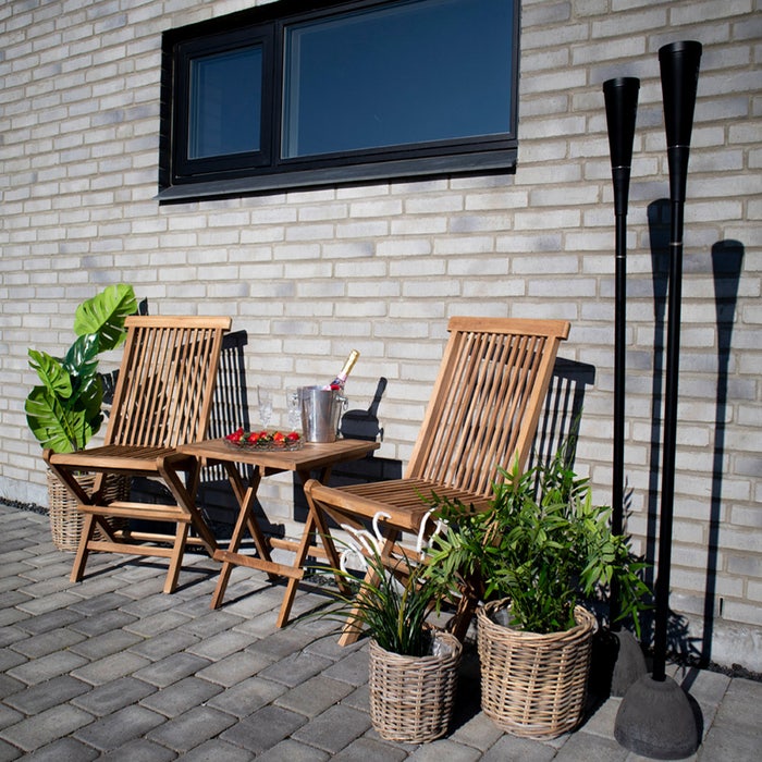 Astrid ronde mand naturel - set van 4 - rotan - plastic voering - plantenbak