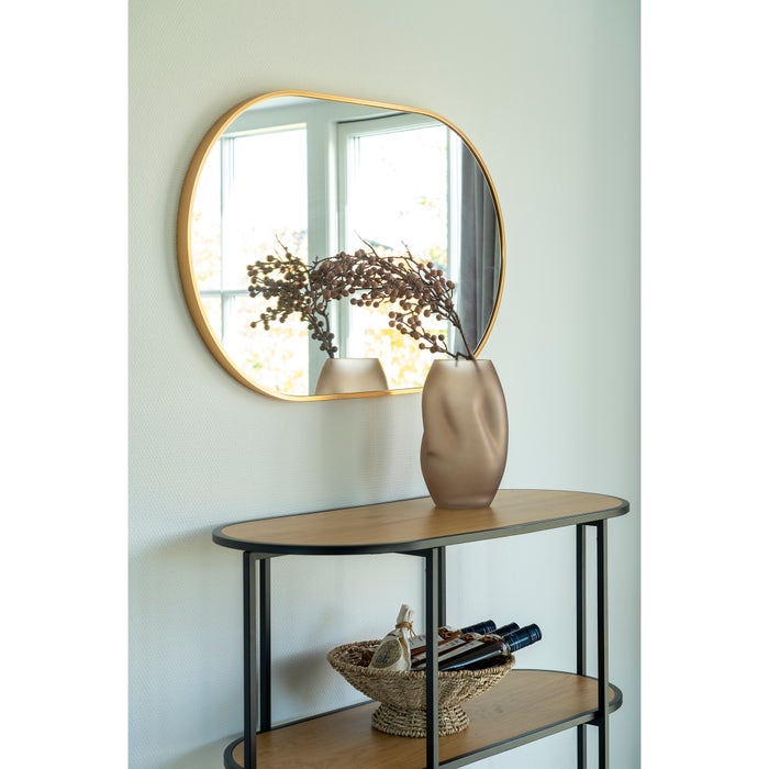 Lize wandspiegel ovaal goud - 80 x 50 cm - spiegel - organische vorm - hal - in woonkamer - slaapkamer - metaal - aan de muur