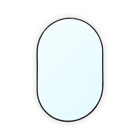 Lize wandspiegel ovaal zwart - 80 x 50 cm