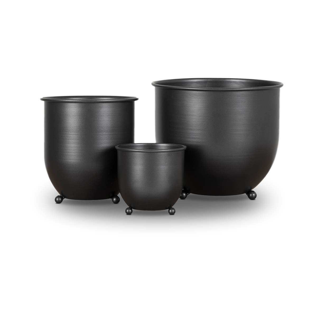 Riek bloempotten zwart - Set van 3
