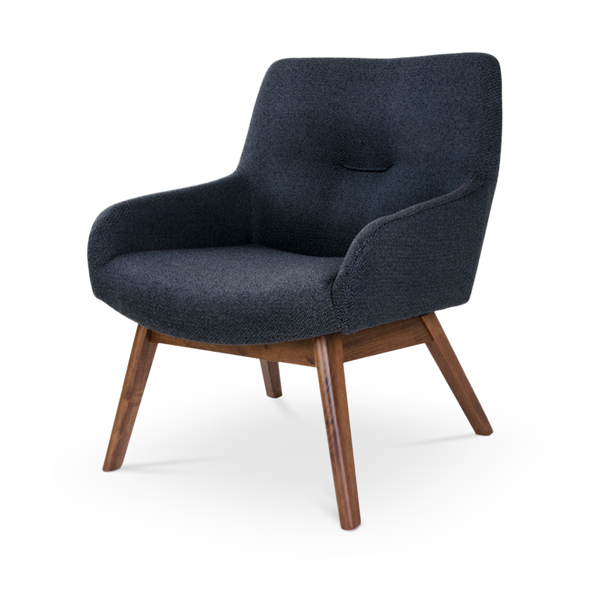 Jurre fauteuil donkergrijs - walnoten onderstel