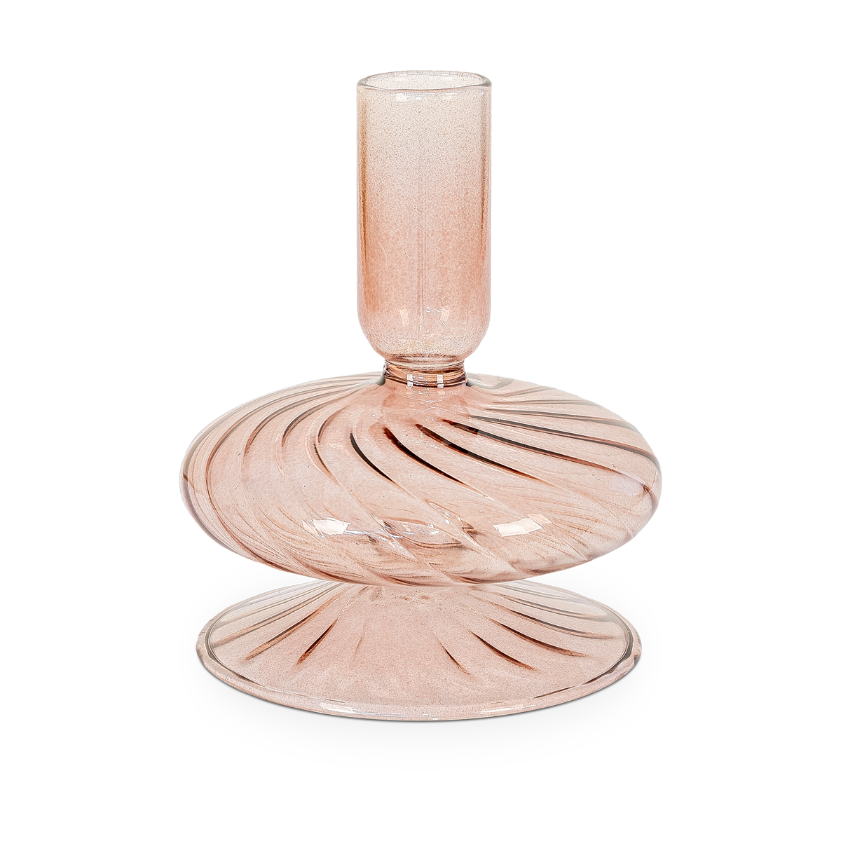 Evy glazen kandelaar bruin - Ø9 x 11,5 cm