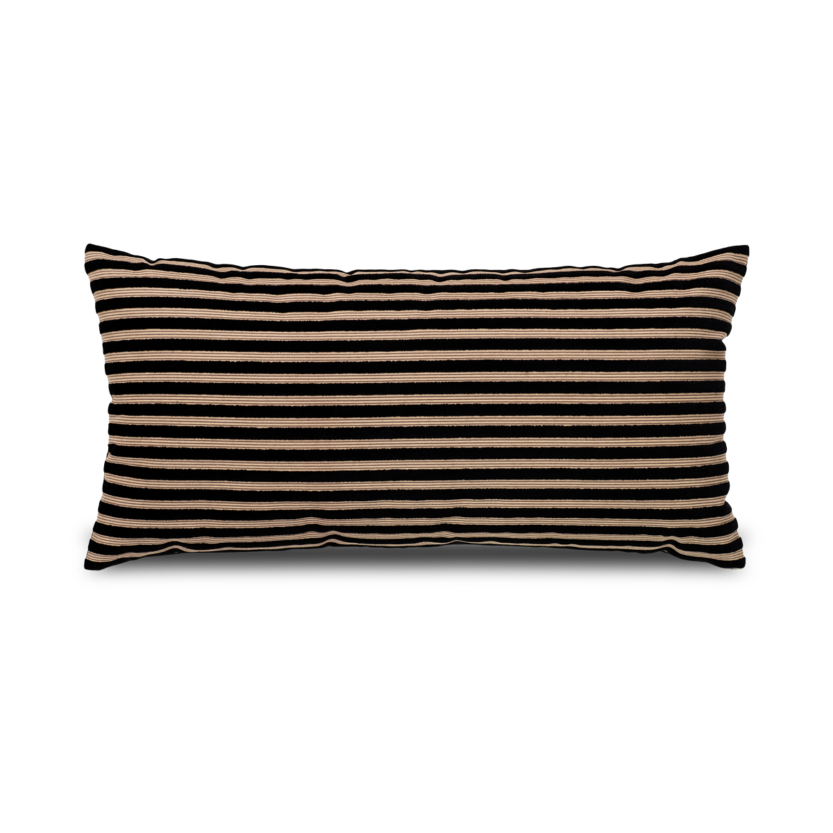 Striped sierkussen zwart en beige - 30 x 60 cm