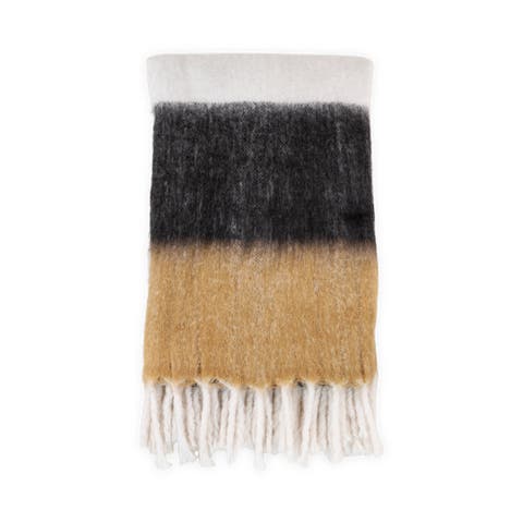 Sinta plaid wit/zwart/bruin - 170 x 130 cm