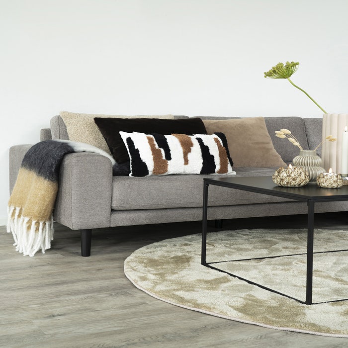 Sinta plaid wit/zwart/bruin - 170 x 130 cm - bank - bed - acryl - zacht