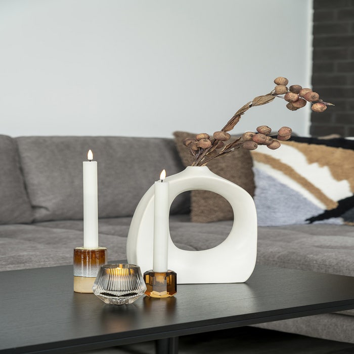 Loa vaas keramiek gebroken wit  - aardewerk - beige - groot