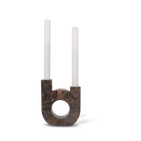 Max marmeren kandelaar bruin