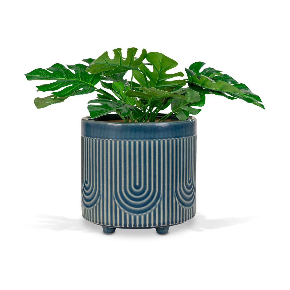 Emmy bloempot keramiek blauw - 15,5 x 16 cm
