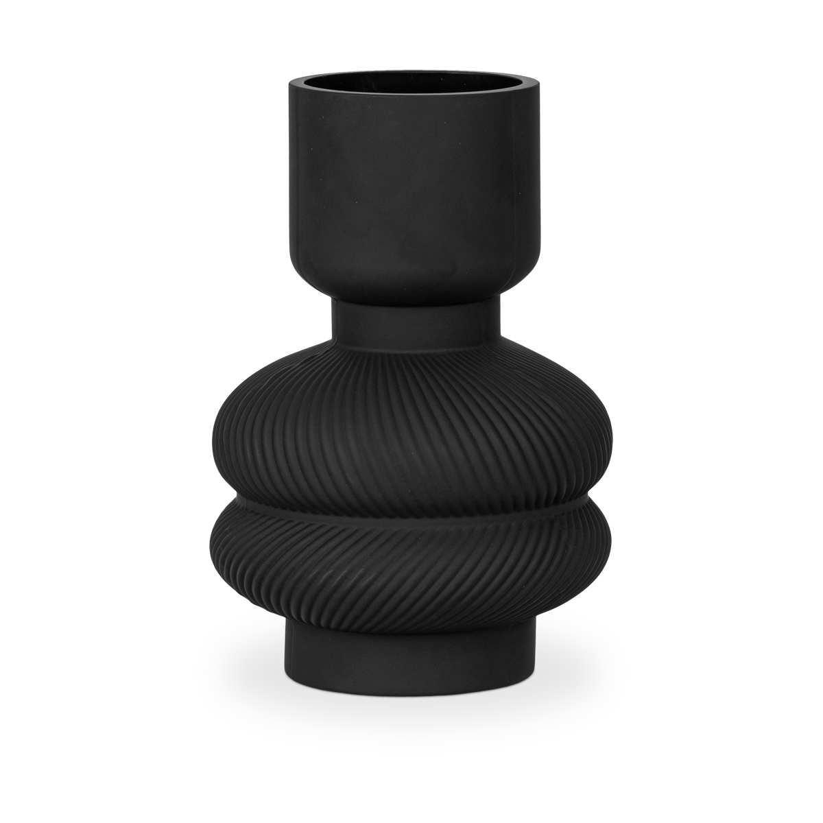 Kiki glazen vaas zwart - 15 x 22 cm