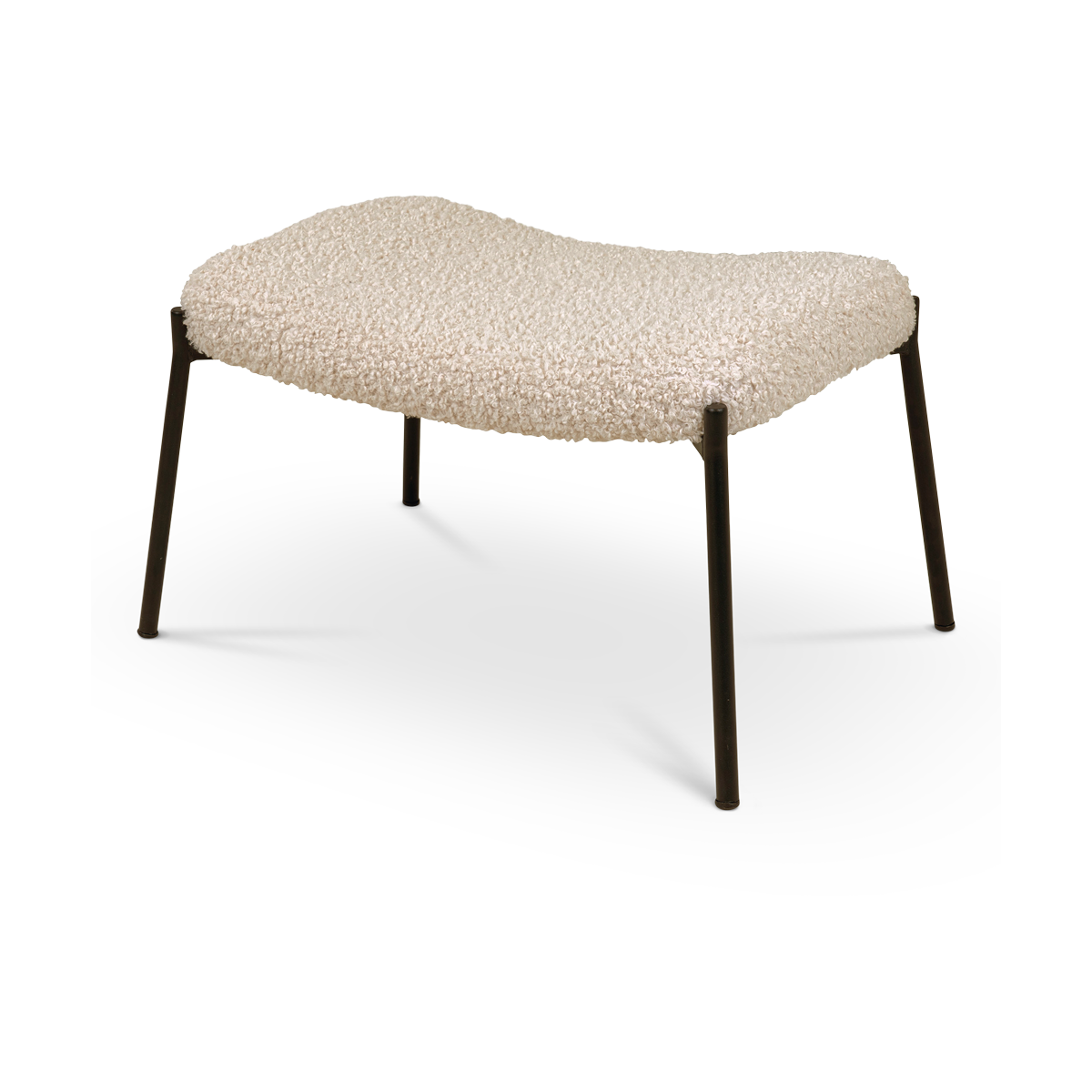 Rosemarie teddy poef bruin - 61 x 41 cm