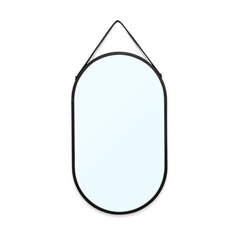 Sarah ovale wandspiegel zwart - 35 x 60 cm