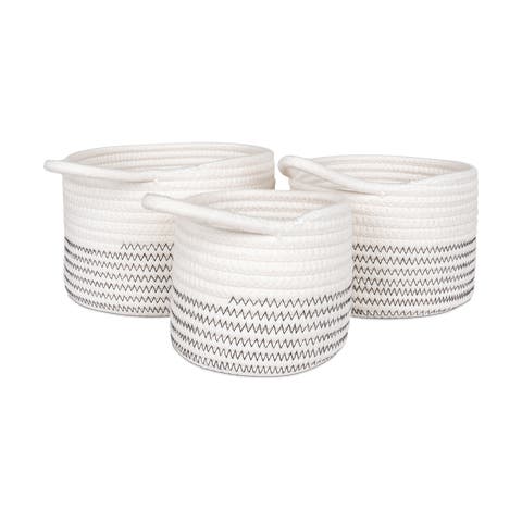 Sascha katoenen manden wit - set van 3