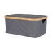 Wendy stoffen opbergmand donkergrijs - 38 x 26 cm