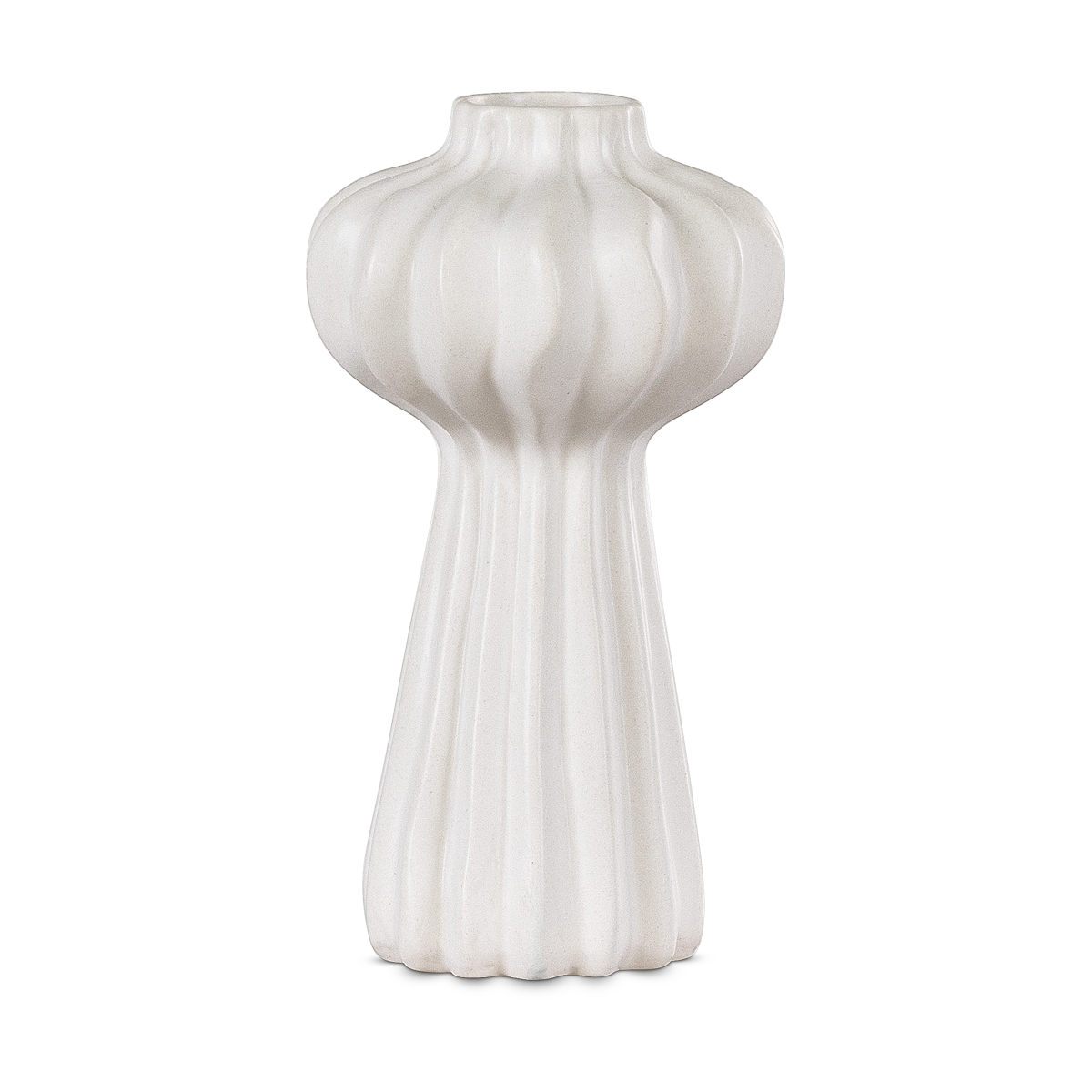 Merle keramieke vaas wit - Ø11 x 20 cm