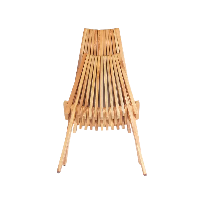 Cali houten tuinstoel naturel - lounge - klapstoel - inklapbaar - teakhout
