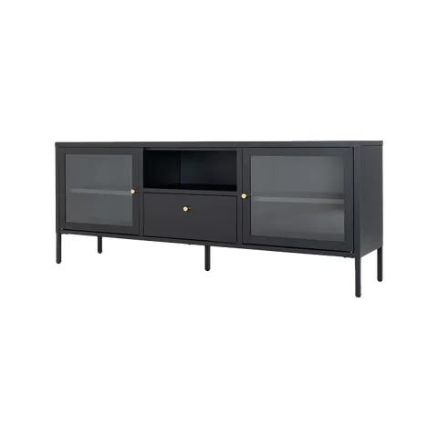 James metalen tv-meubel zwart - 160 x 35 cm