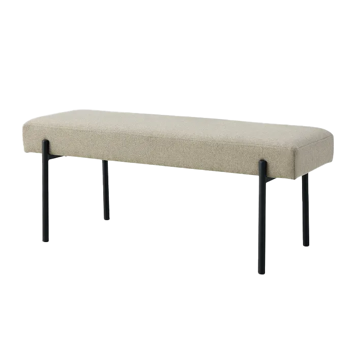 Marianna gestoffeerd bankje beige - 100 x 42,5 cm