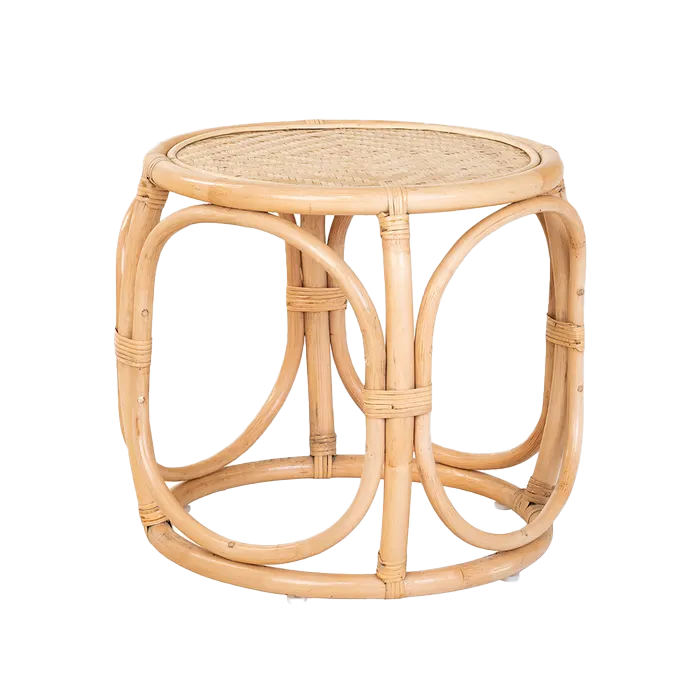 Alide rotan bijzettafel naturel - Ø 49 cm