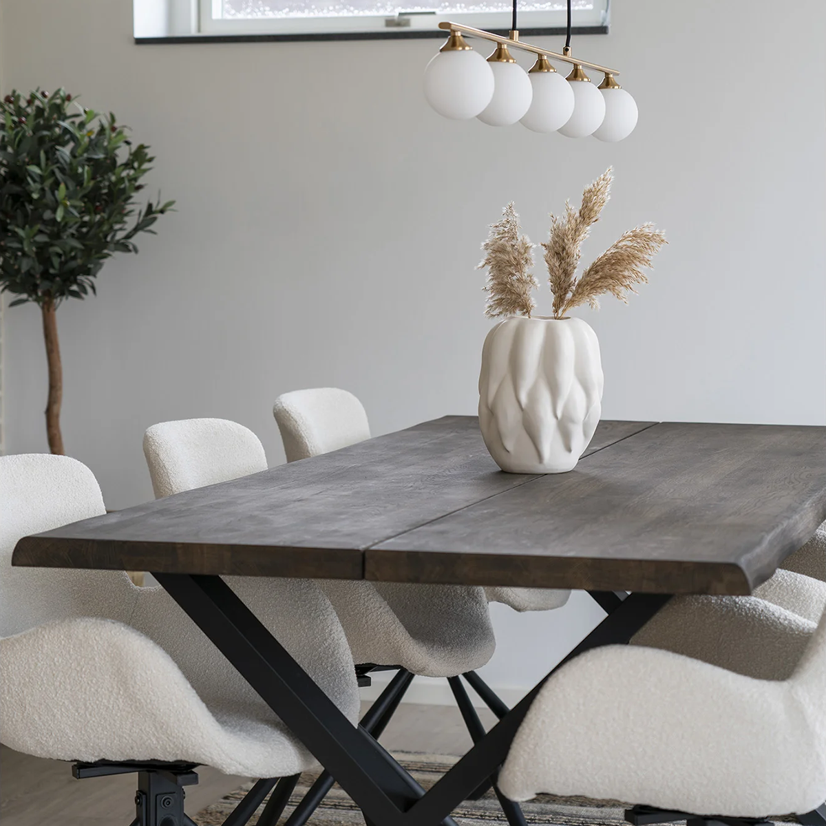 Harper vaas keramiek wit - Ø 19,5 cm - rond - aardewerk - crème - groot