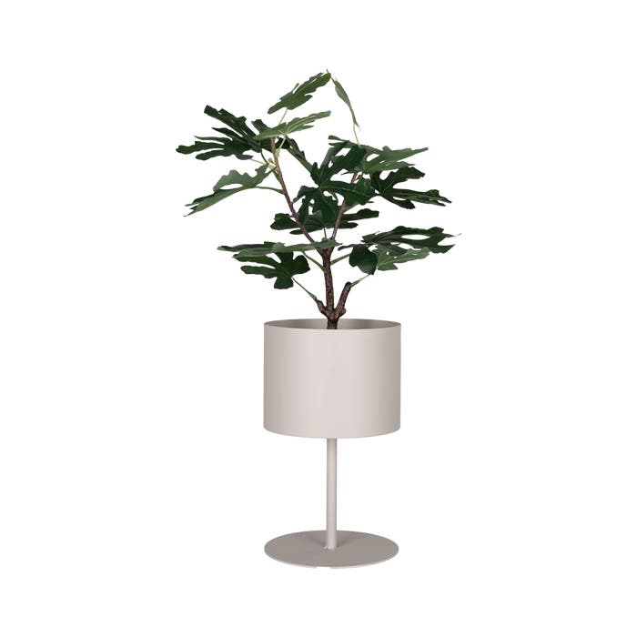 Yannick staande plantenbak beige - Ø 21,5 x 36 cm - plantenstandaard - metaal - binnen - hoge - industrieel