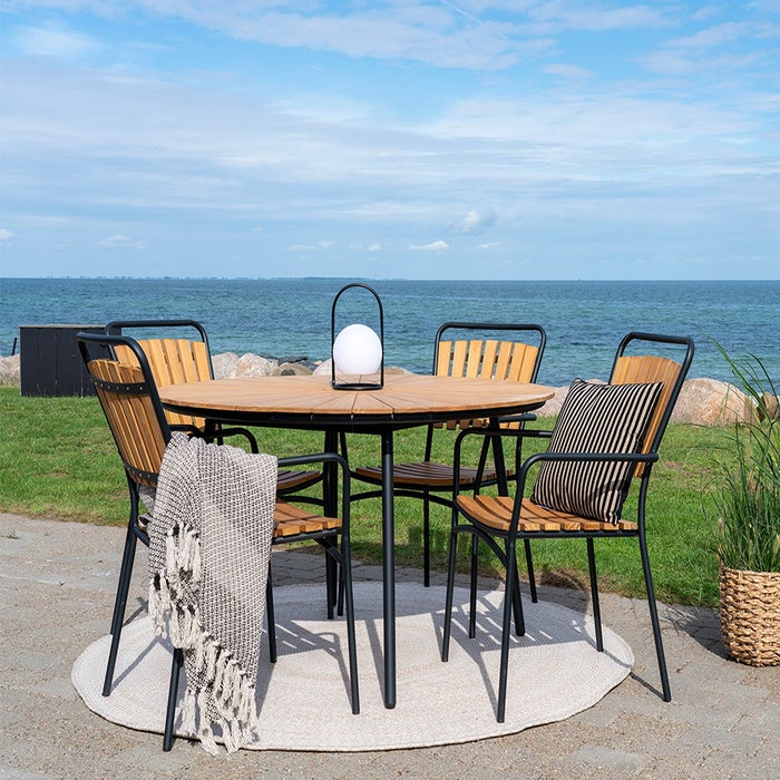 Matteo ronde tuintafel bruin - Ø130 cm - rond - metaal - teakhout - buiten - 130