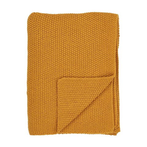 Geeske plaid okergeel - 170 x 130 cm