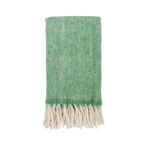 Petra wollen plaid groen - 170 x 130 cm