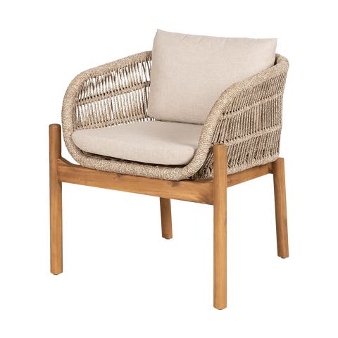 Teresa houten tuinstoel beige - met zitkussens