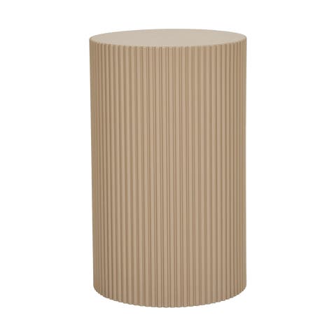Asa houten bijzettafel donker beige - Ø 30 cm
