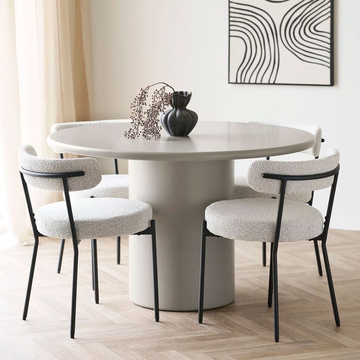 Nelson ronde houten eettafel beige - Ø 120 cm - houten - scandinavisch