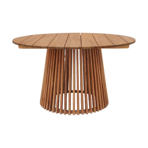 Lidewij ronde teakhouten tuintafel naturel - Ø 120 cm