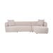 Mandy gestoffeerde 3,5-zits hoekbank beige - rechts - 294 cm