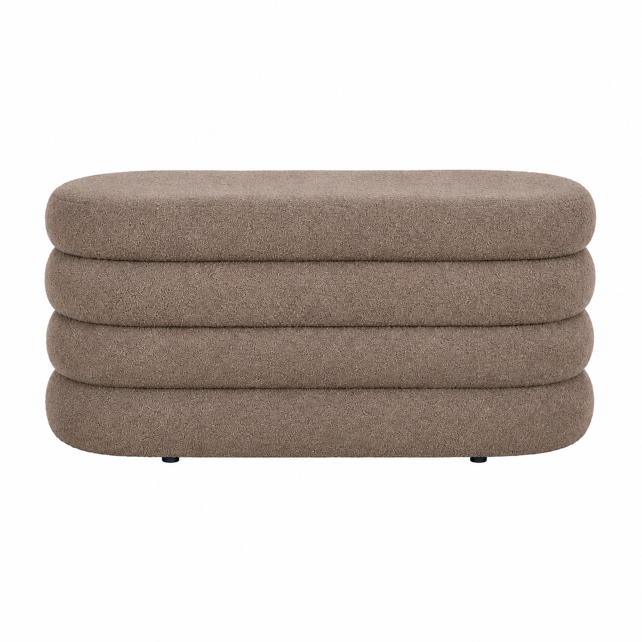 Rumi ovale teddy bankje bruin met opbergruimte - 103 x 45 cm