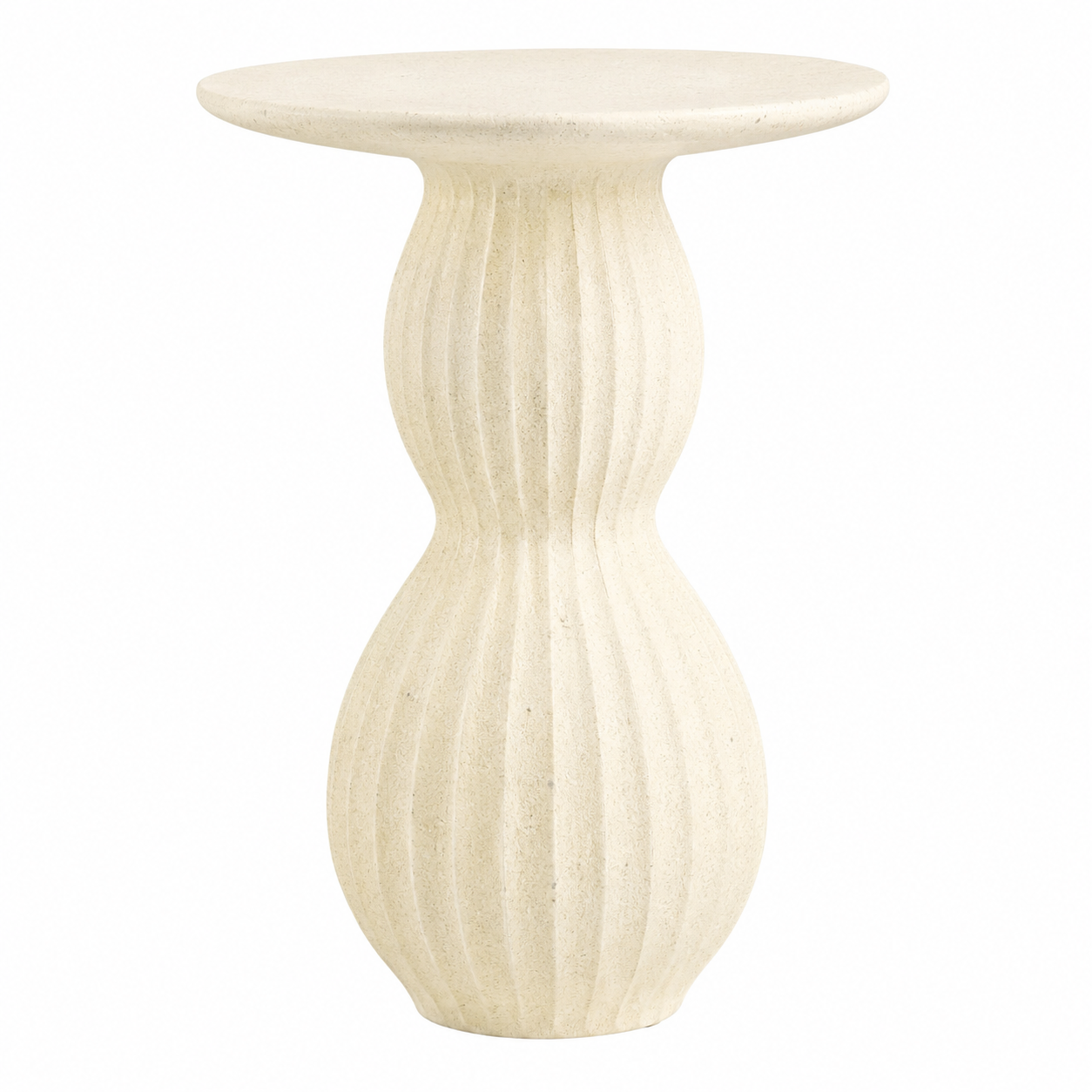 Nancy fiberclay bijzettafel crème wit - Ø 40 x 55 cm