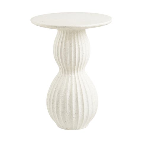 Nancy fiberclay bijzettafel wit - Ø 40 x 55 cm