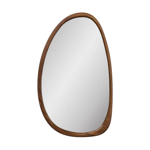 Adeline houtlook organische wandspiegel bruin - 65 x 39 cm