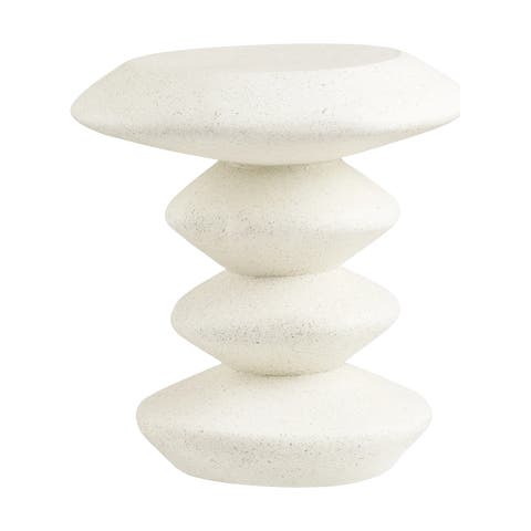 Aukje fiberclay bijzettafel wit - Ø 36 x 46 cm