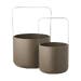 Tove metalen bloempotten bruin - set van 2
