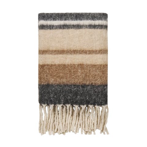 Bobbie plaid zwart/bruin - 170 x 130 cm