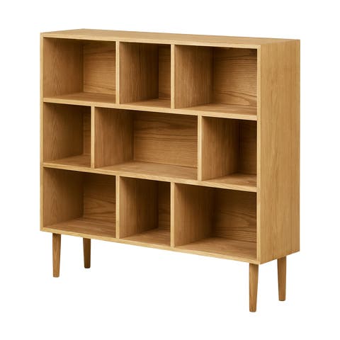 August eikenhouten boekenkast naturel - 112 x 105 cm