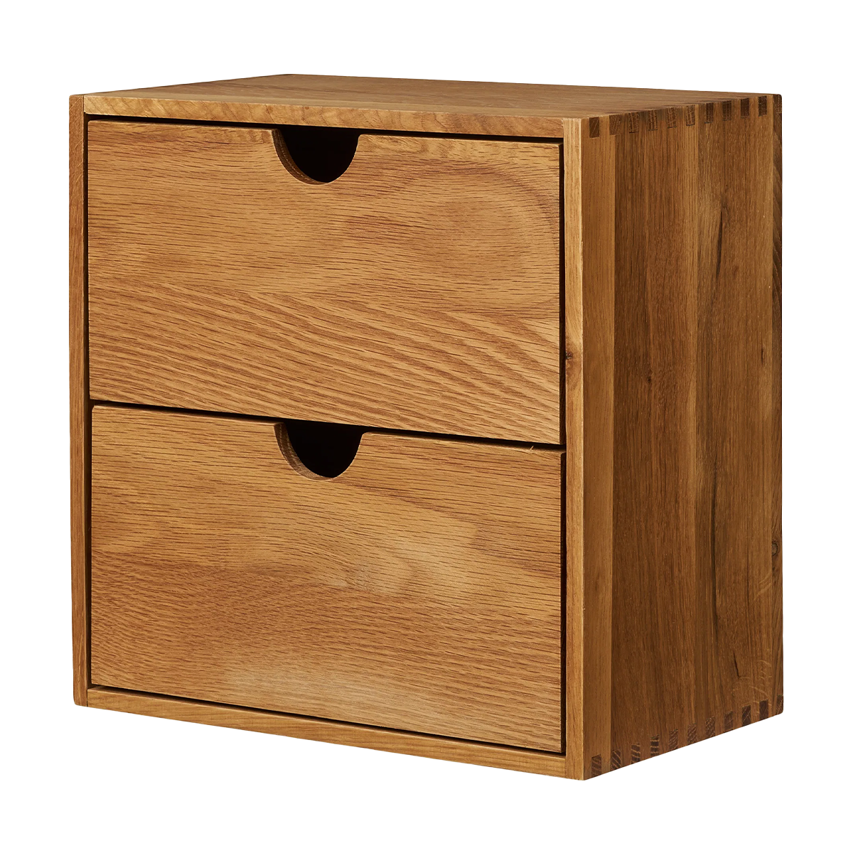 Artichok Abigail vierkante eikenhouten wandkast met twee lades- 30 x 30 cm