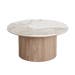 Ronda houten salontafel met keramiek blad bruin - Ø 80 x 40 cm