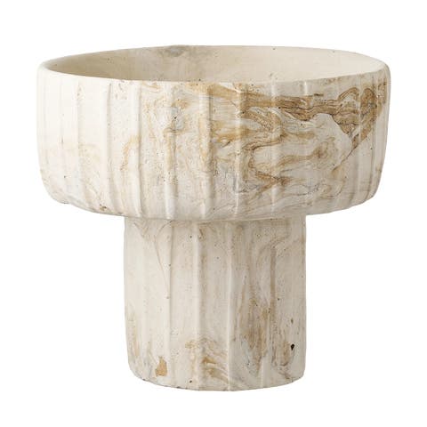 Hiba cement vaas bruin/beige - Ø 21 x 19 cm