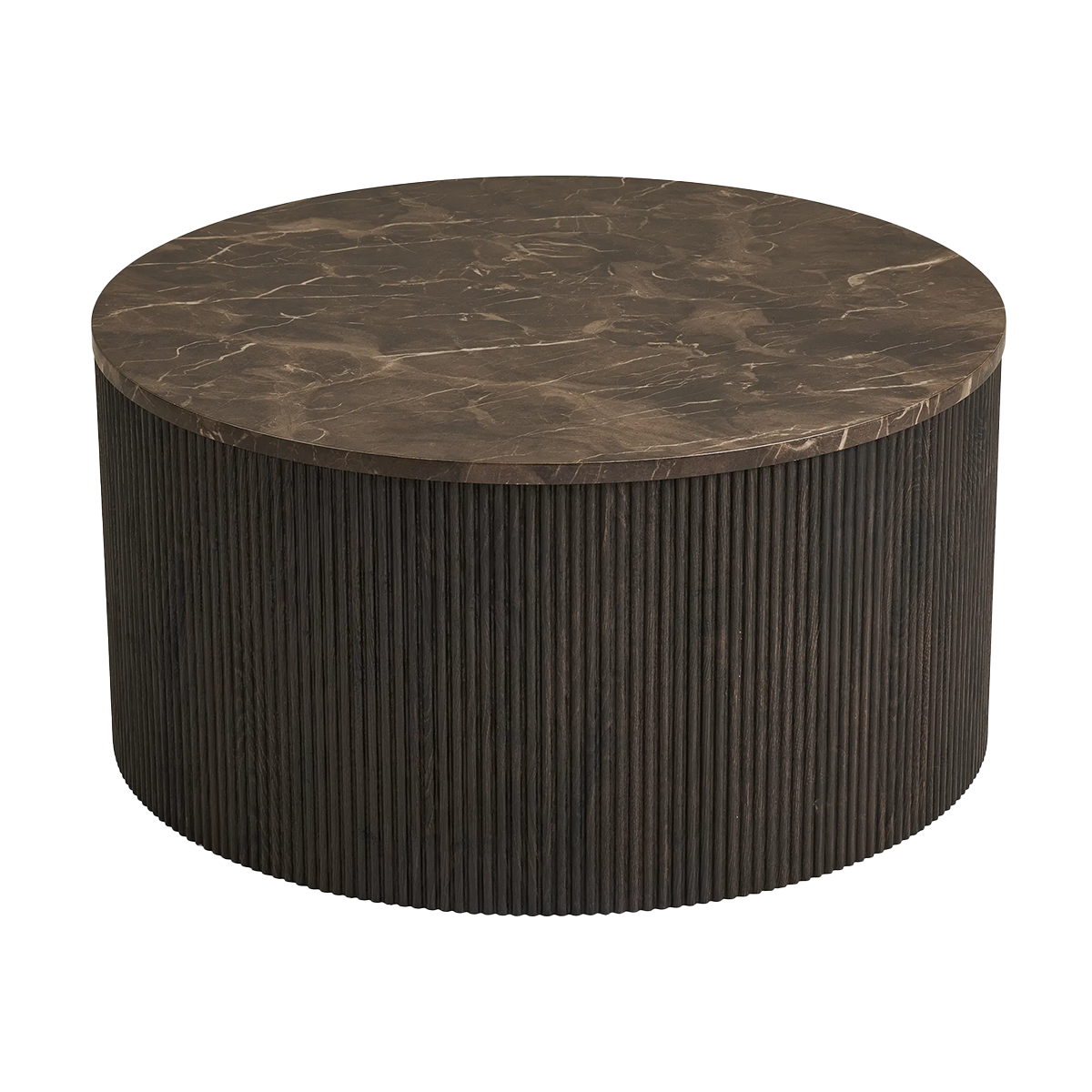 Artichok Babette ronde salontafel donkerbruin marmer - Ø 80 x 40 cm